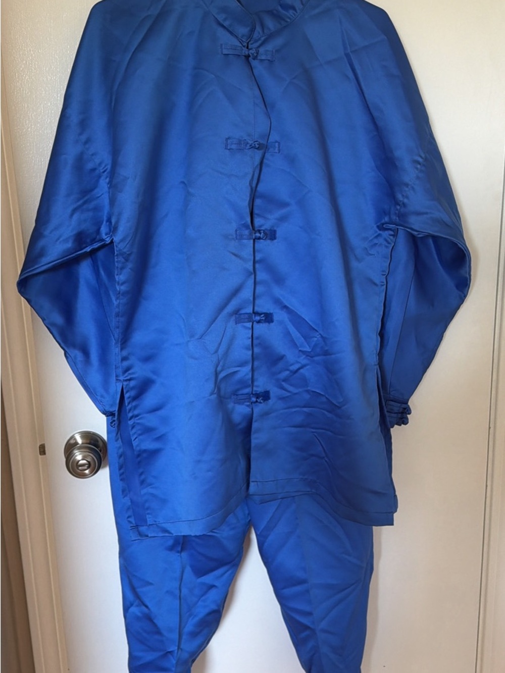 Tai chi / martial arts Royal Blue Satin Two-Piece Set